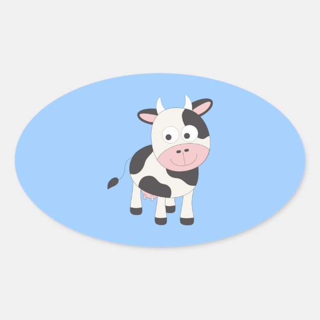 Cute ko ovalt klistermärke (Framsida)