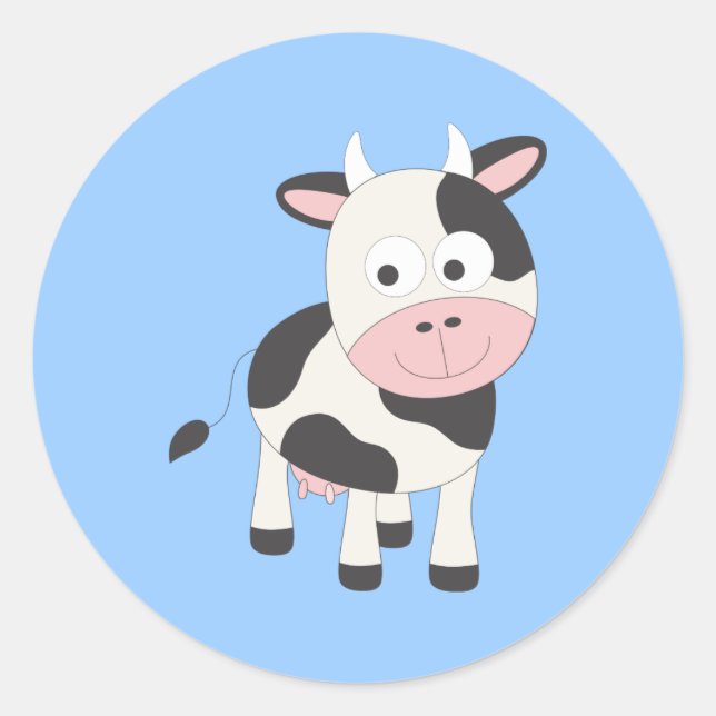 Cute ko runt klistermärke (Framsida)