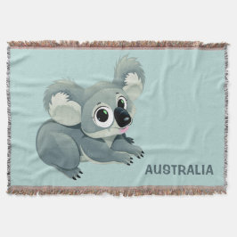Cute Koala anpassningsbar text kastar filt