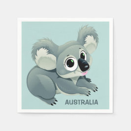 Cute Koala anpassningsbar text pappra blöjor Pappersservett