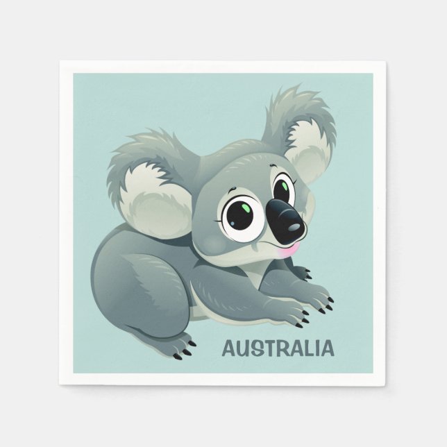 Cute Koala anpassningsbar text pappra blöjor Pappersservett (Framsidan)