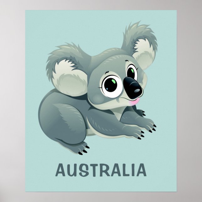 Cute Koala anpassningsbar text poster (Framsidan)