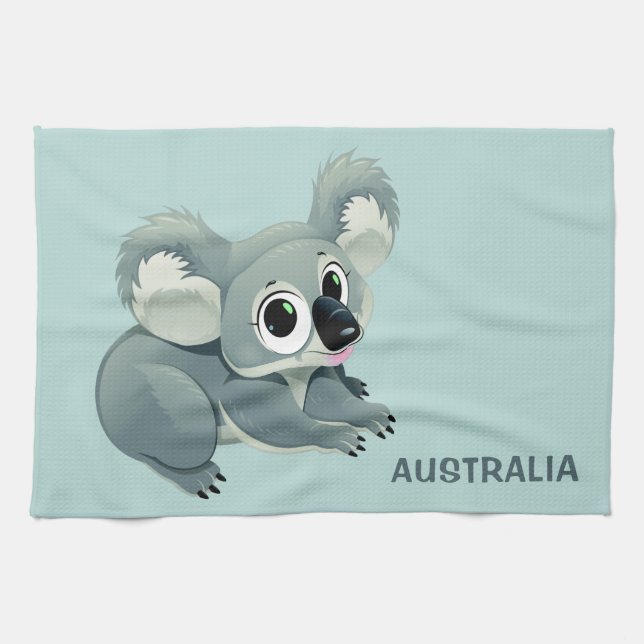 Cute Koala anpassningsbar texthandduk Kökshandduk (Horisontell)