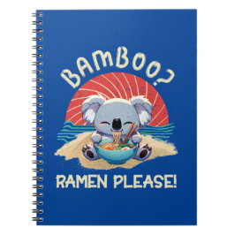 Cute Koala åt Ramen Vintage Sunshine Anteckningsbok