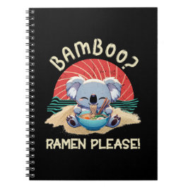 Cute Koala åt Ramen Vintage Sunshine Anteckningsbok