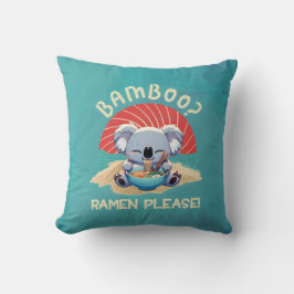 Cute Koala åt Ramen Vintage Sunshine Kudde