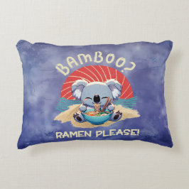 Cute Koala åt Ramen Vintage Sunshine Prydnadskudde