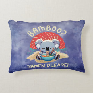 Cute Koala åt Ramen Vintage Sunshine Prydnadskudde