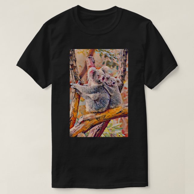 Cute Koala australisk Oljemålning Marsupial Koala T Shirt (Design framsida)