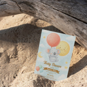 Cute Koala Baby Shower-inbjudan Inbjudningar