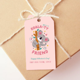 Cute Koala Barn Classroom Valentindagen Presentetikett