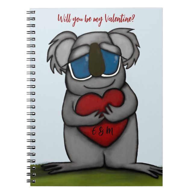 Cute Koala Bear Anteckningsbok (Framsidan)