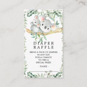 Cute Koala Bear Baby Shower Raffle Biljett Tilläggskort