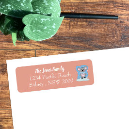 Cute Koala Bear Baby Shower Return-adressetikett Returadress Etikett