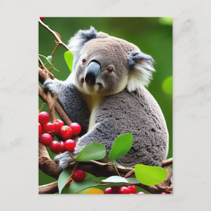Cute Koala Bear-bakgrundsvykort Vykort
