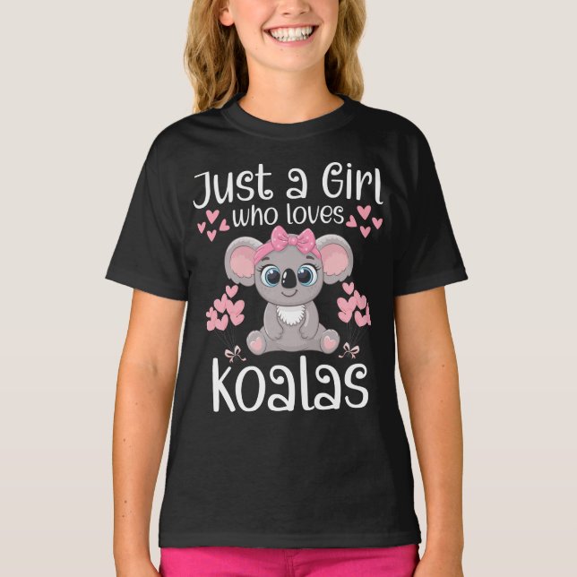 Cute Koala Bear Bara en flicka som Kärlek Koalas K T Shirt (Framsida)