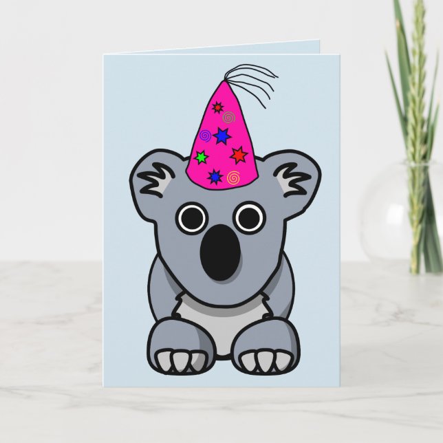 CUTE KOALA BEAR BIRTHDAY GREETCARDS HELGKORT (Framsida)