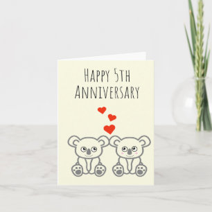 Cute Koala Bear Couple-Lycklig-årskort Kort