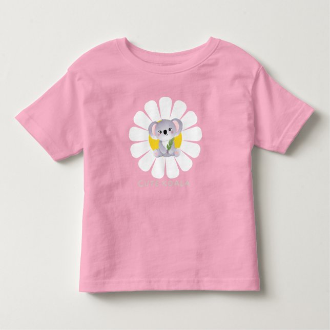 Cute koala Bear daisy blomma Zoo Animal Kärlek T Shirt (Framsida)