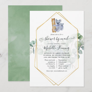 Cute Koala Bear Eucalyptus Baby Shower by Mail Inbjudningar