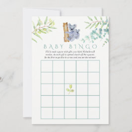 Cute Koala Bear Eucalyptus Lövs Baby Bingo