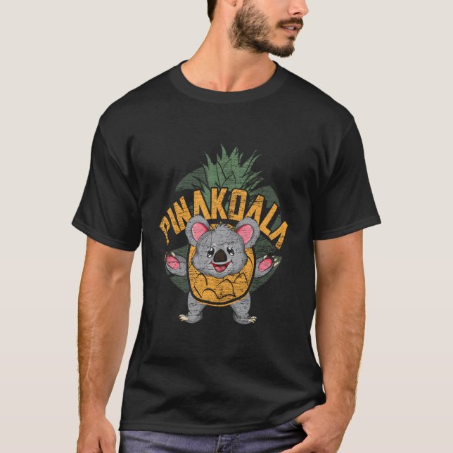 Cute Koala Bear Funny Animal Gift Idea Pinapple Ko T Shirt (Framsida)