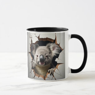 Cute koala Bear i sprucken Mugg