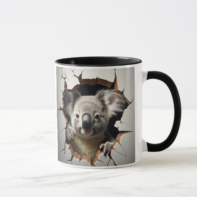 Cute koala Bear i sprucken Mugg (Höger)