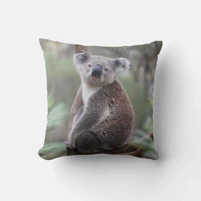 Cute Koala Bear i Träd Animal Dekorativ kudde (Framsida)