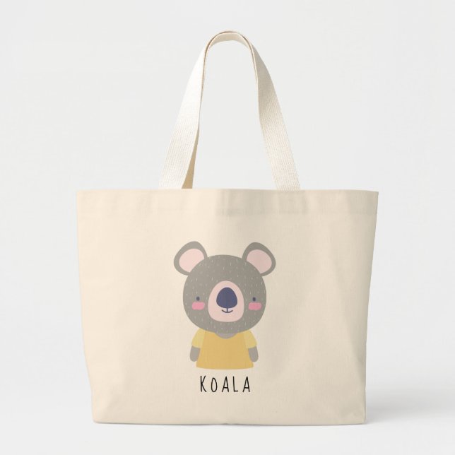 Cute Koala Bear Illustration - Anpassade Jumbo Tygkasse (Framsidan)