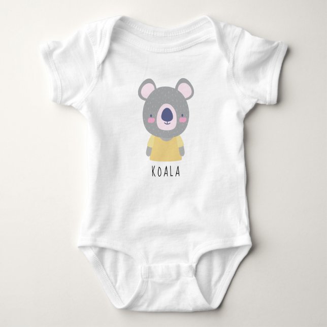 Cute Koala Bear Illustration - Anpassade Namn B T Shirt (Framsida)