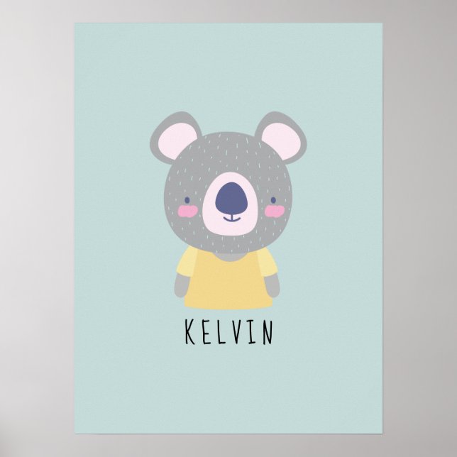 Cute Koala Bear Illustration - Anpassade Poster (Framsidan)