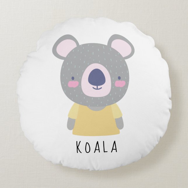 Cute Koala Bear Illustration - Anpassade Rund Kudde (Framsidan)