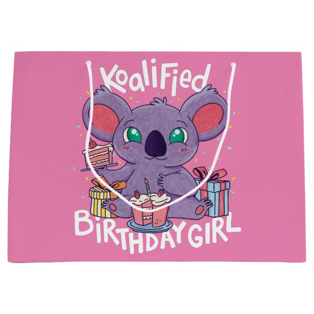 Cute Koala Bear Koalified Birthday Girl Rosa (Framsidan)