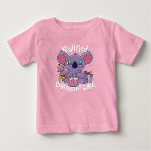 Cute Koala Bear Koalified Birthday Girl Rosa T Shirt