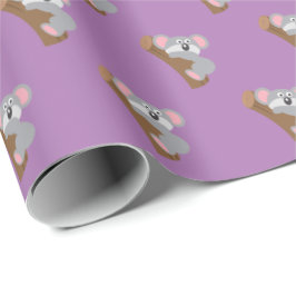 Cute Koala Bear Lila Gift Wrapping Papper Presentpapper