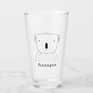 Cute Koala Bear Line Illustration Custom Name Glaskopp