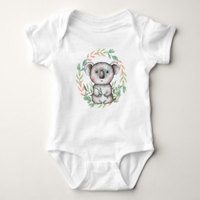 Cute Koala Bear Löv Wandan Baby Bodykostdräkt T Shirt (Framsida)