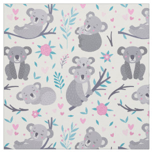 Cute Koala Bear Mönster Tyg