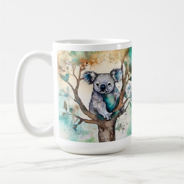 Cute Koala Bear Mugg i Träd - Personalisera (Vänster)