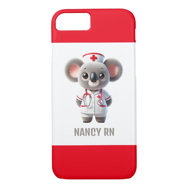 Cute Koala Bear Nurse med Red Stethoscope Case-Mate iPhone Skal (Baksida)