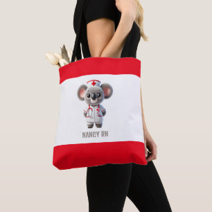 Cute Koala Bear Nurse med Red Stethoscope Tygkasse