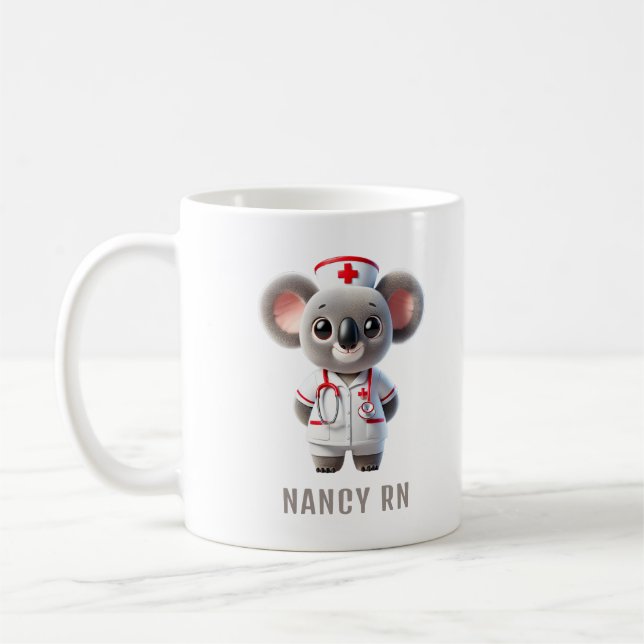 Cute Koala Bear Nurse Personlig Kaffemugg (Vänster)