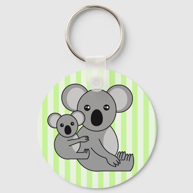 Cute Koala Bear och Baby Nyckelring (Framsida)