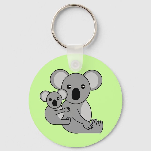 Cute Koala Bear och Baby Nyckelring (Framsida)