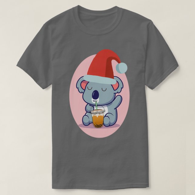Cute Koala Bear och Bubble Tea 3 T Shirt (Design framsida)