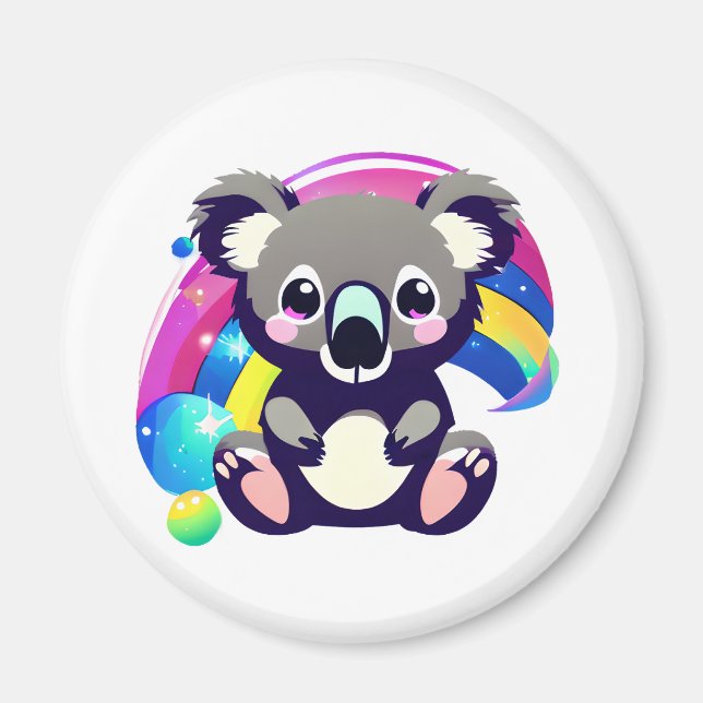 Cute Koala Bear och Rainbow Magnet (Framsidan)