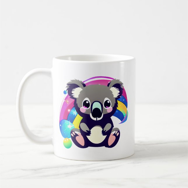 Cute Koala Bear och Rainbow Personlig Kaffemugg (Vänster)