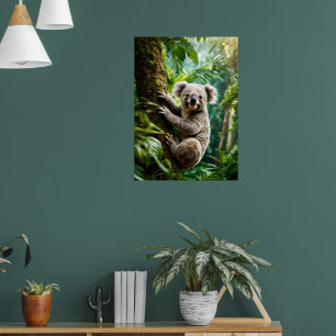 Cute Koala Bear på träd Poster