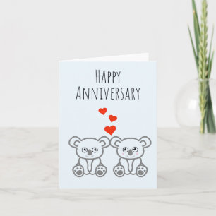 Cute Koala Bear-parapel-Lycklig-årsdagen Kort
